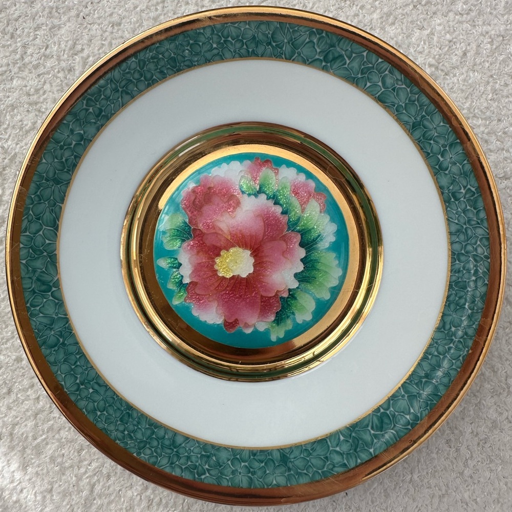 Vintage Otagiri “Hollyhock” Mini Plate | Grandmillennial Decor